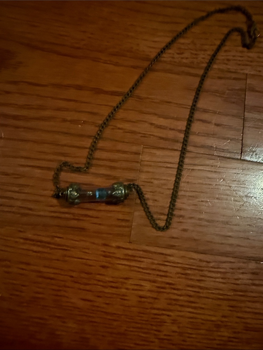 Antique Brass Glass Tube Pendant Necklace Marvel avengers style